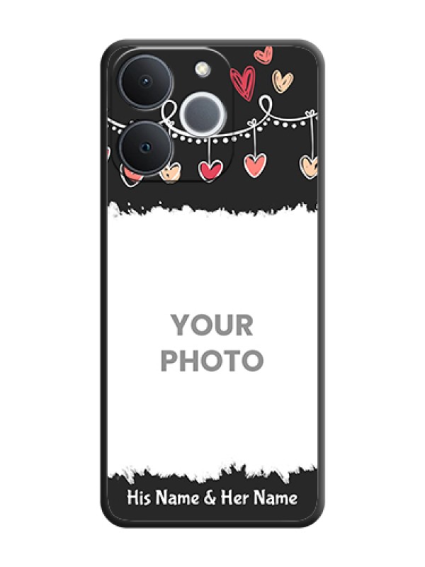 Custom Pink Love Hangings with Name On Space Black Custom Soft Matte Mobile Back Cover - Realme Narzo 80 Lite 4G - alternate view