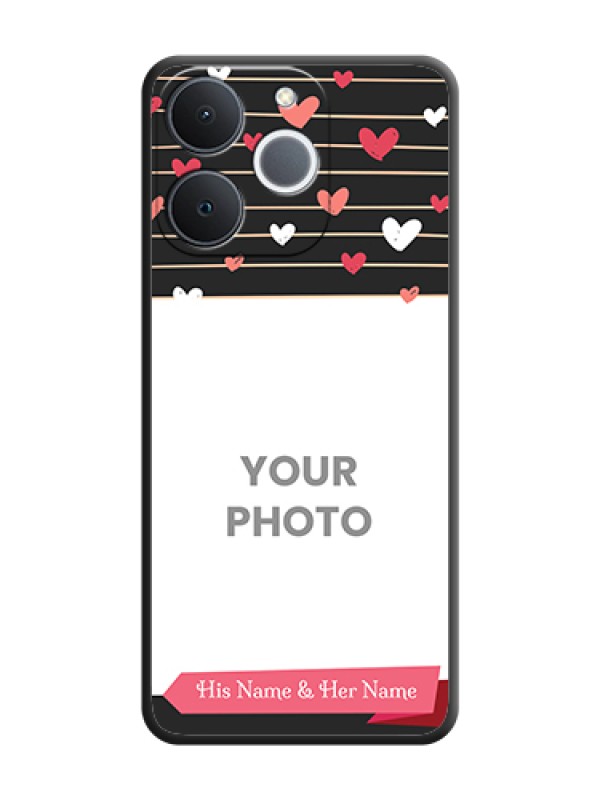 Custom Love Pattern with Name on Pink Ribbon on Photo On Space Black Custom Soft Matte Mobile Back Cover - Realme Narzo 80 Lite 4G - alternate view