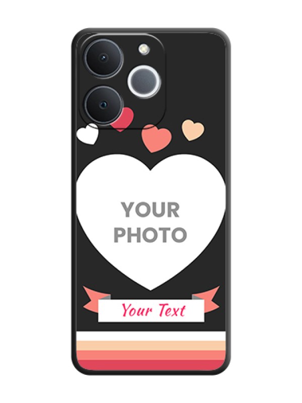 Custom Love Shaped Photo with Colorful Stripes On Space Black Custom Soft Matte Mobile Back Cover - Realme Narzo 80 Lite 4G - alternate view