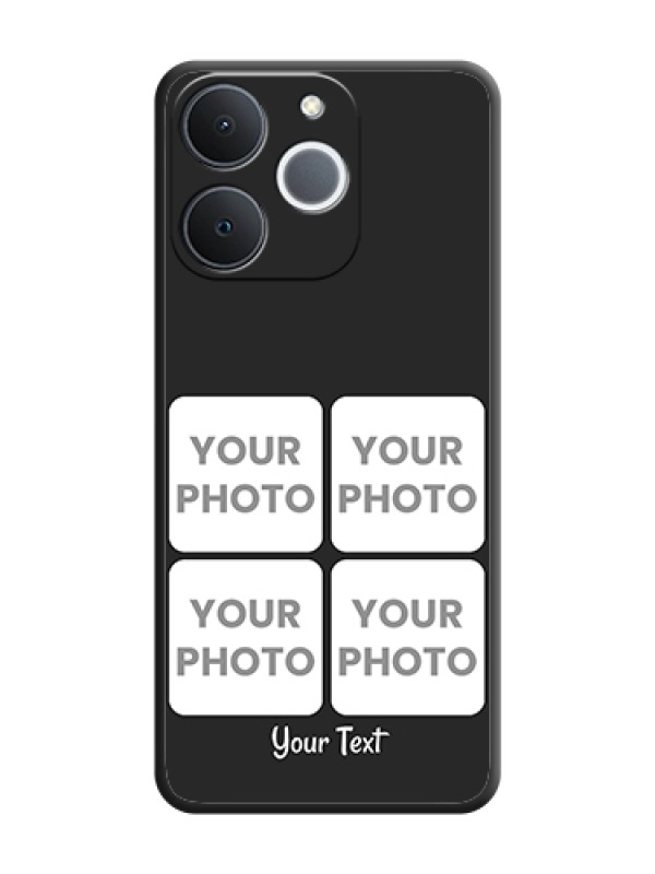 Custom Floral Art with 6 Image Holder on Photo On Space Black Custom Soft Matte Mobile Back Cover - Realme Narzo 80 Lite 4G - alternate view