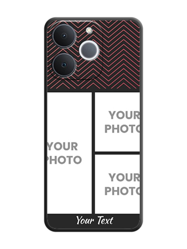 Custom Wave Pattern with 3 Image Holder On Space Black Custom Soft Matte Mobile Back Cover - Realme Narzo 80 Lite 4G - alternate view