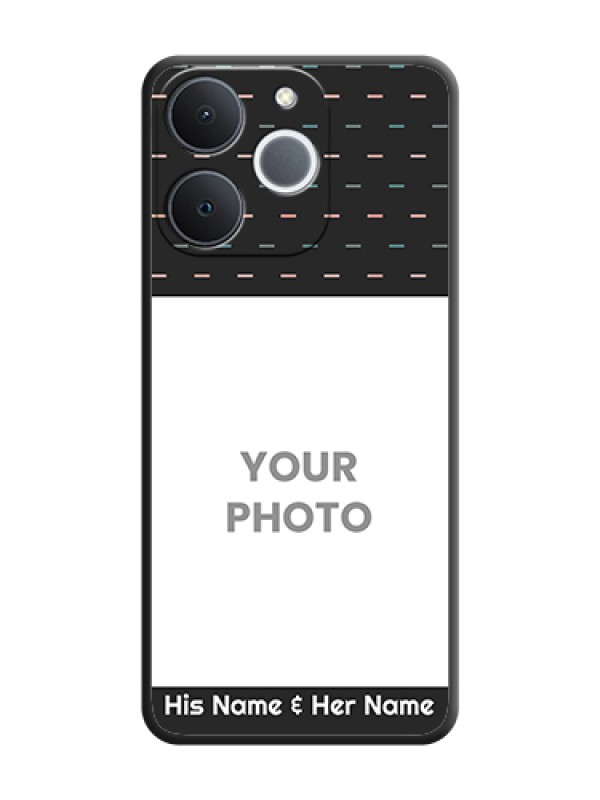 Custom Line Pattern Design with Text On Space Black Custom Soft Matte Mobile Back Cover - Realme Narzo 80 Lite 4G - alternate view