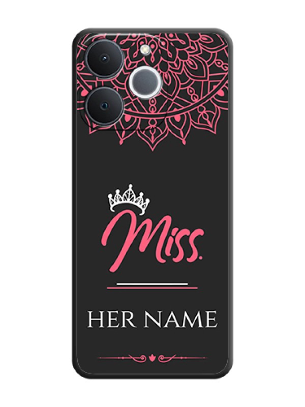 Custom Mrs Name with Floral Design On Space Black Custom Soft Matte Mobile Back Cover - Realme Narzo 80 Lite 4G - alternate view