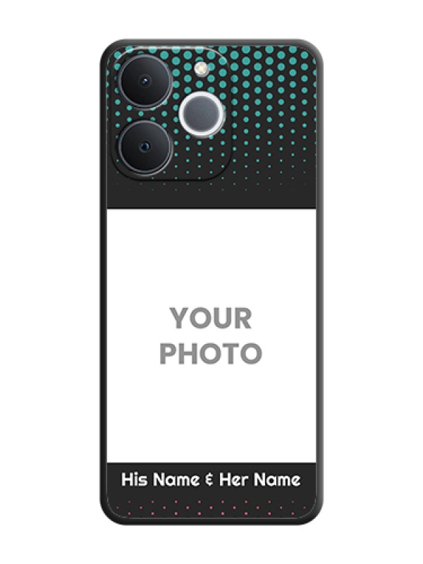 Custom Faded Dots with Grunge Photo Frame and Text On Space Black Custom Soft Matte Mobile Back Cover - Realme Narzo 80 Lite 4G - alternate view