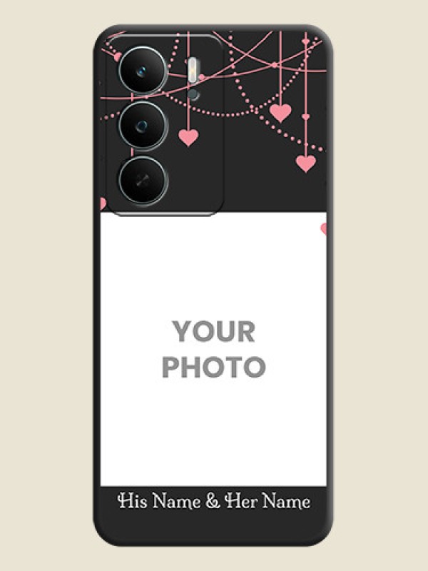 Custom Pink Love Hangings with Text On Space Black Custom Soft Matte Mobile Back Cover - Narzo 80 Lite - alternate view