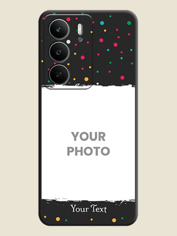 Custom Multicolor Dotted Pattern with Text On Space Black Custom Soft Matte Mobile Back Cover - Narzo 80 Lite - alternate view