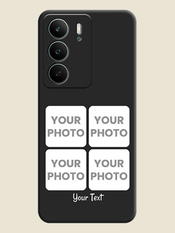 Custom Floral Art with 6 Image Holder on Photo On Space Black Custom Soft Matte Mobile Back Cover - Narzo 80 Lite - alternate view