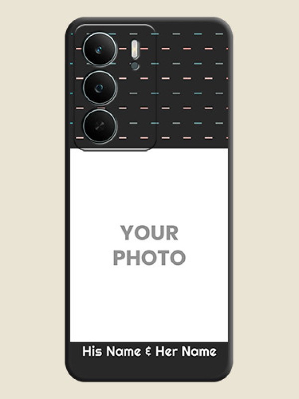 Custom Line Pattern Design with Text On Space Black Custom Soft Matte Mobile Back Cover - Narzo 80 Lite - alternate view