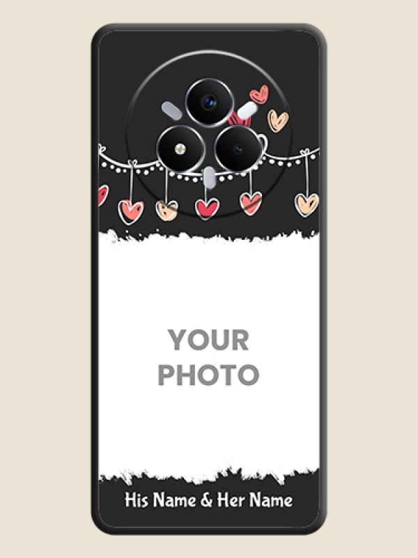 Custom Pink Love Hangings with Name On Space Black Custom Soft Matte Mobile Back Cover - Realme Narzo 80 Pro 5G - alternate view