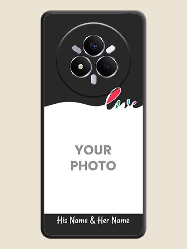 Custom Fall in Love Pattern with Picture on Photo On Space Black Custom Soft Matte Mobile Back Cover - Realme Narzo 80 Pro 5G - alternate view