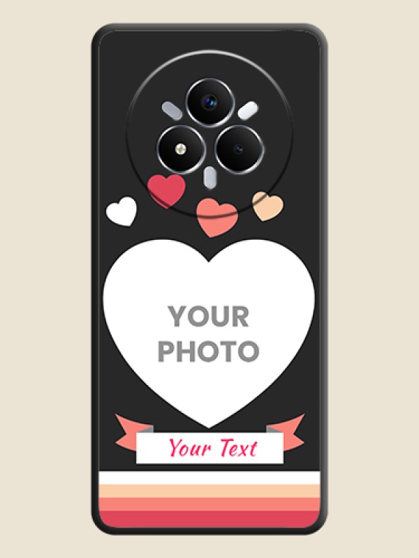 Custom Love Shaped Photo with Colorful Stripes On Space Black Custom Soft Matte Mobile Back Cover - Realme Narzo 80 Pro 5G - alternate view