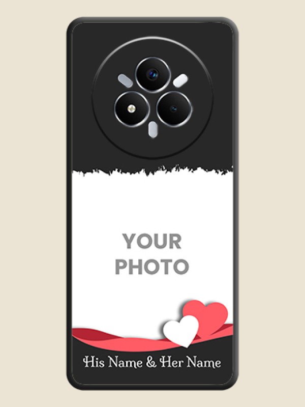 Custom Pin Color Love Shaped Ribbon Design with Text On Space Black Custom Soft Matte Mobile Back Cover - Realme Narzo 80 Pro 5G - alternate view