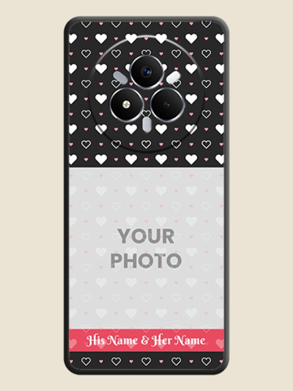 Custom White Color Love Symbols with Text Design on Photo On Space Black Custom Soft Matte Mobile Back Cover - Realme Narzo 80 Pro 5G - alternate view
