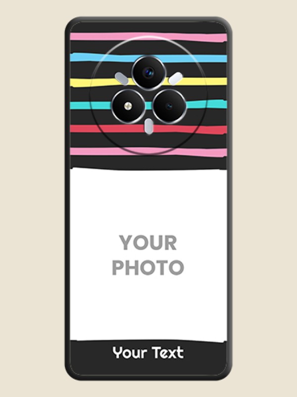 Custom Multicolor Lines with Image On Space Black Custom Soft Matte Mobile Back Cover - Realme Narzo 80 Pro 5G - alternate view
