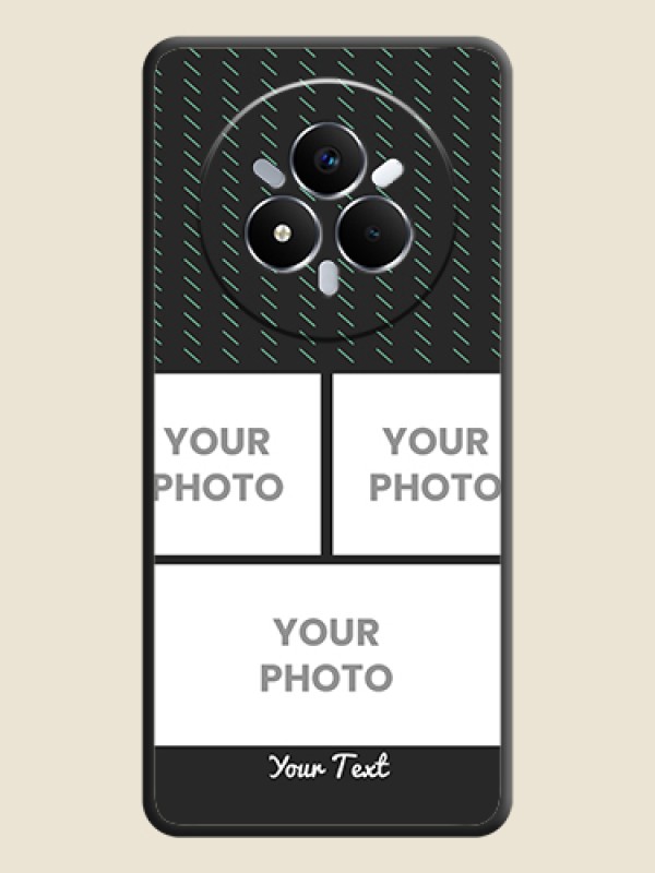 Custom Cross Dotted Pattern with 2 Image Holder On Space Black Custom Soft Matte Mobile Back Cover - Realme Narzo 80 Pro 5G - alternate view