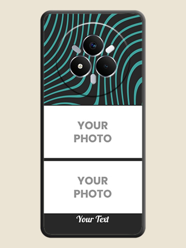 Custom Wave Pattern with 2 Image Holder On Space Black Custom Soft Matte Mobile Back Cover - Realme Narzo 80 Pro 5G - alternate view