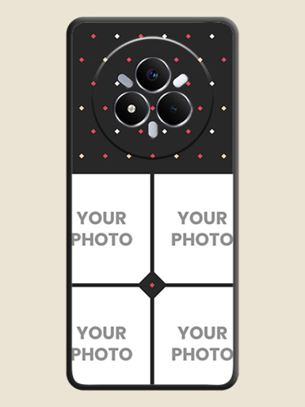 Custom Multicolor Dotted Pattern with 4 Image Holder On Space Black Custom Soft Matte Mobile Back Cover - Realme Narzo 80 Pro 5G - alternate view