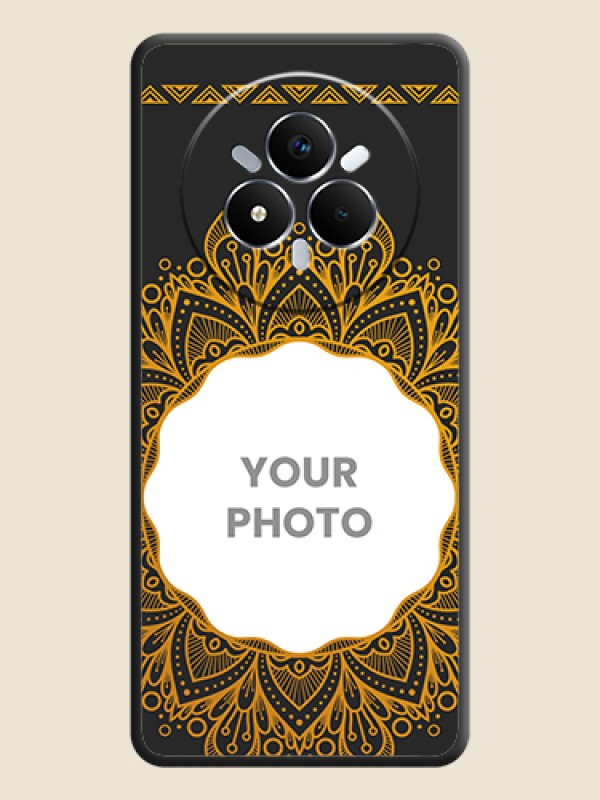 Custom Round Image with Floral Design On Space Black Custom Soft Matte Mobile Back Cover - Realme Narzo 80 Pro 5G - alternate view