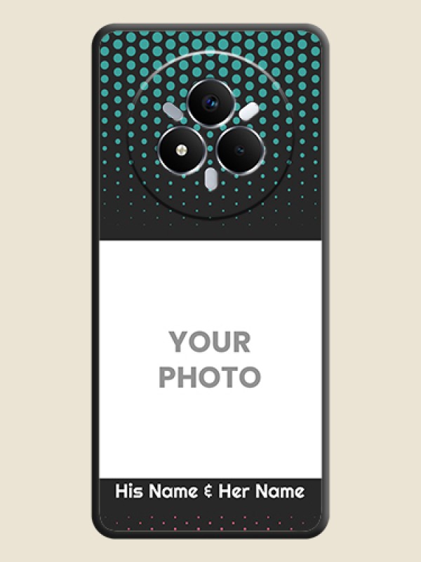 Custom Faded Dots with Grunge Photo Frame and Text On Space Black Custom Soft Matte Mobile Back Cover - Realme Narzo 80 Pro 5G - alternate view
