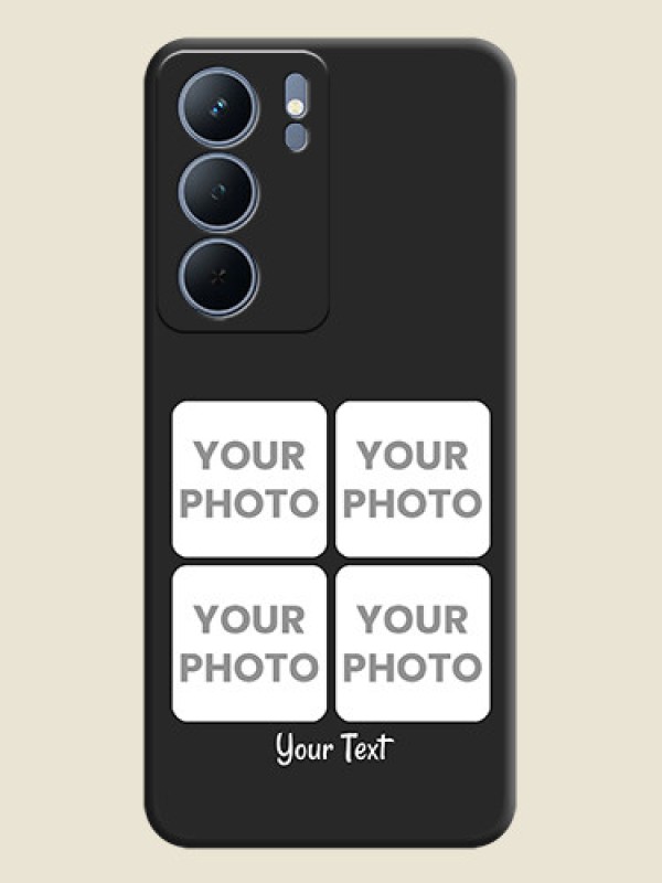 Custom Floral Art with 6 Image Holder on Photo On Space Black Custom Soft Matte Mobile Back Cover - Narzo 80x 5G - alternate view