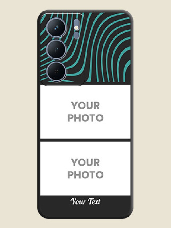 Custom Wave Pattern with 2 Image Holder On Space Black Custom Soft Matte Mobile Back Cover - Narzo 80x 5G - alternate view