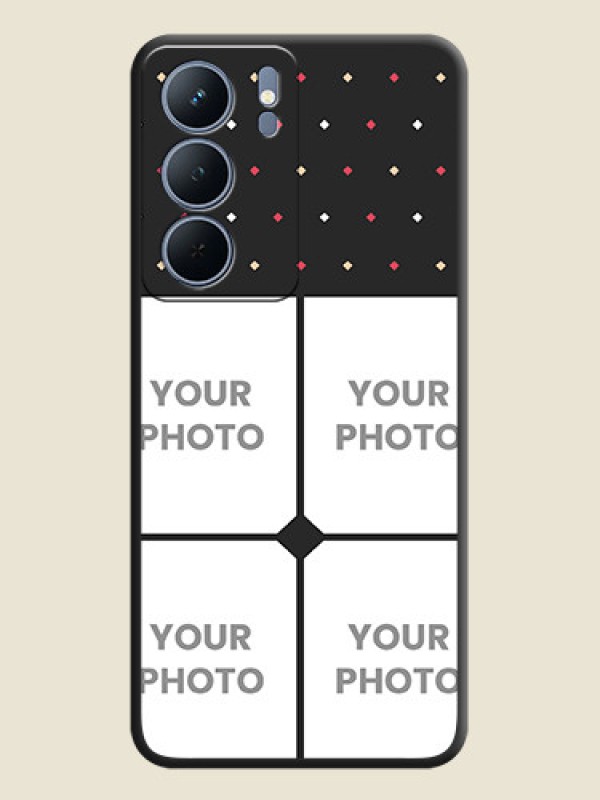 Custom Multicolor Dotted Pattern with 4 Image Holder On Space Black Custom Soft Matte Mobile Back Cover - Narzo 80x 5G - alternate view