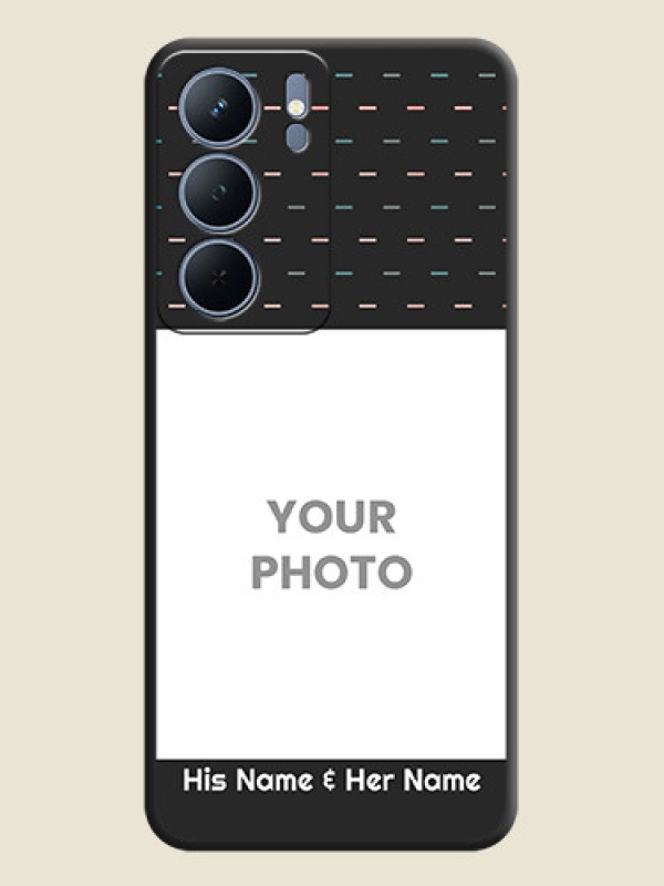 Custom Line Pattern Design with Text On Space Black Custom Soft Matte Mobile Back Cover - Narzo 80x 5G - alternate view