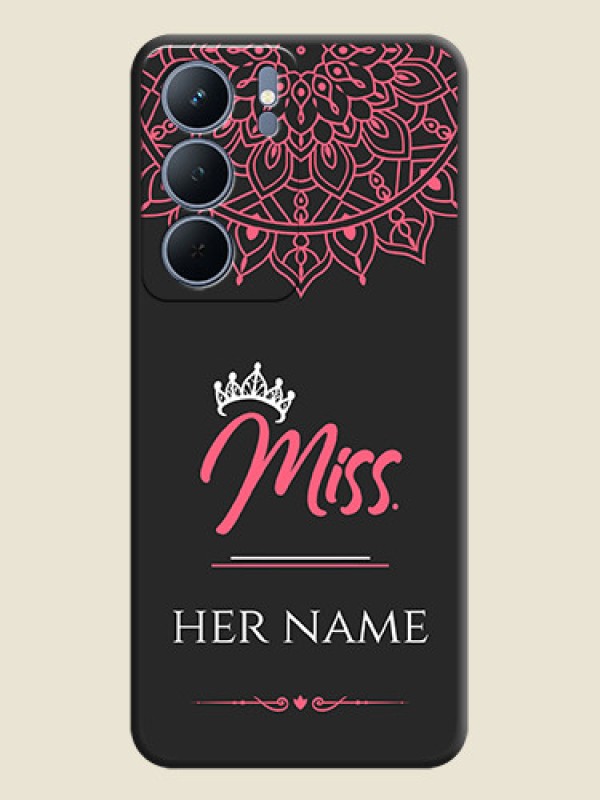 Custom Mrs Name with Floral Design On Space Black Custom Soft Matte Mobile Back Cover - Narzo 80x 5G - alternate view