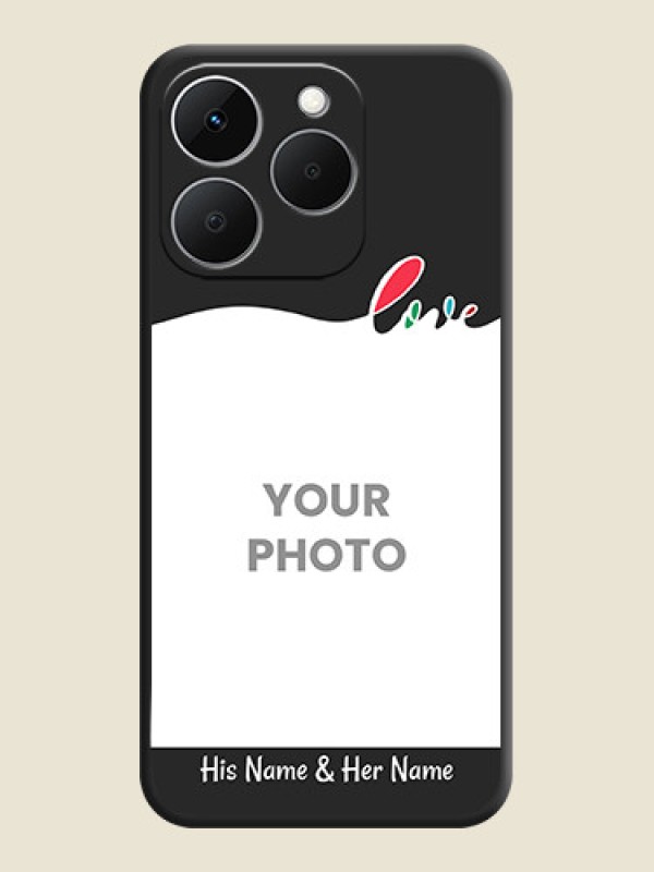 Custom Fall in Love Pattern with Picture on Photo On Space Black Custom Soft Matte Mobile Back Cover - Realme Narzo 90 5G - alternate view