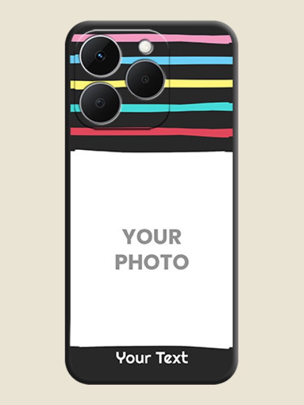 Custom Multicolor Lines with Image On Space Black Custom Soft Matte Mobile Back Cover - Realme Narzo 90 5G - alternate view