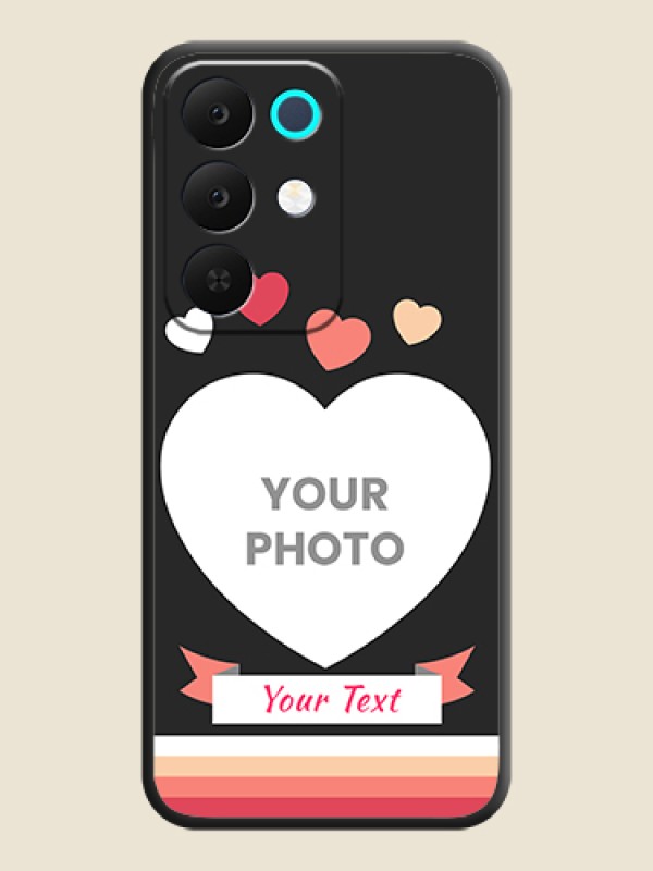 Custom Love Shaped Photo with Colorful Stripes On Space Black Custom Soft Matte Mobile Back Cover - Realme Narzo 90x 5G - alternate view