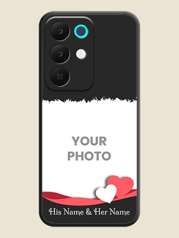 Custom Pin Color Love Shaped Ribbon Design with Text On Space Black Custom Soft Matte Mobile Back Cover - Realme Narzo 90x 5G - alternate view