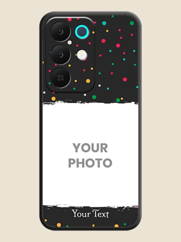 Custom Multicolor Dotted Pattern with Text On Space Black Custom Soft Matte Mobile Back Cover - Realme Narzo 90x 5G - alternate view