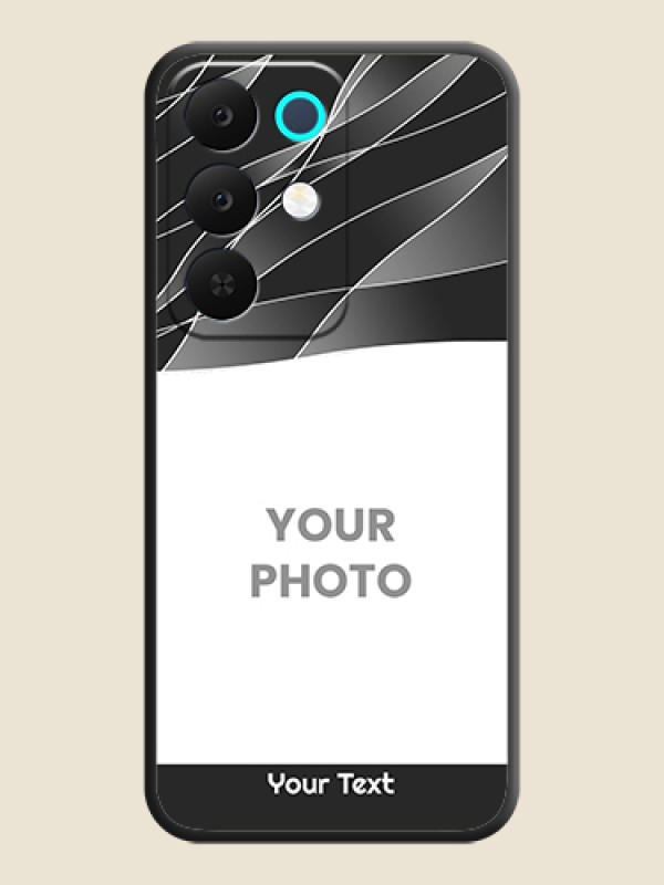 Custom Mixed Wave Lines on Photo On Space Black Custom Soft Matte Mobile Back Cover - Realme Narzo 90x 5G - alternate view