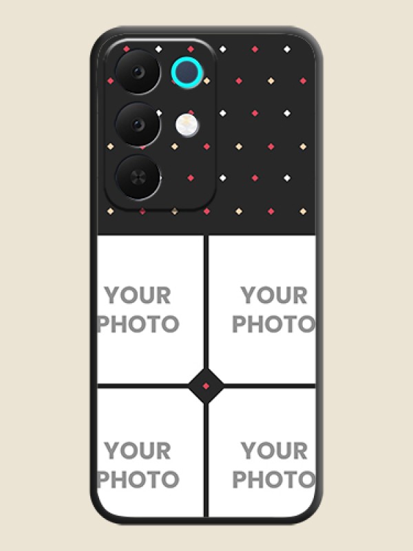 Custom Multicolor Dotted Pattern with 4 Image Holder On Space Black Custom Soft Matte Mobile Back Cover - Realme Narzo 90x 5G - alternate view