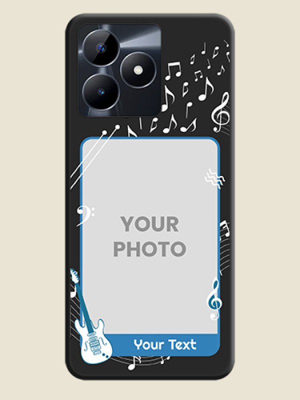 Custom Musical Theme Design with Text - Photo on Space Black Soft Matte Mobile Case - Realme Narzo N53 - alternate view