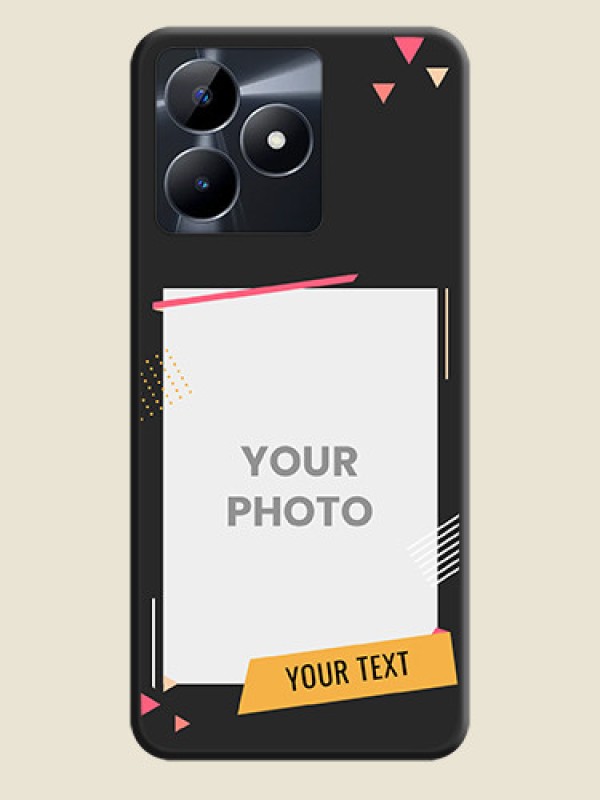 Custom Photo Frame with Triangle Small Dots - Photo on Space Black Soft Matte Back Cover - Realme Narzo N53 - alternate view