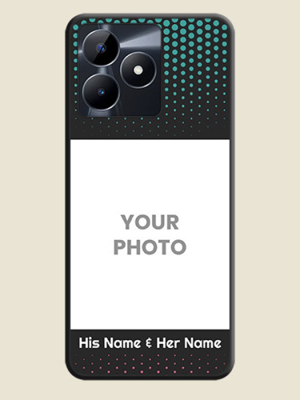 Custom Faded Dots with Grunge Photo Frame and Text on Space Black Custom Soft Matte Phone Cases - Realme Narzo N53 - alternate view