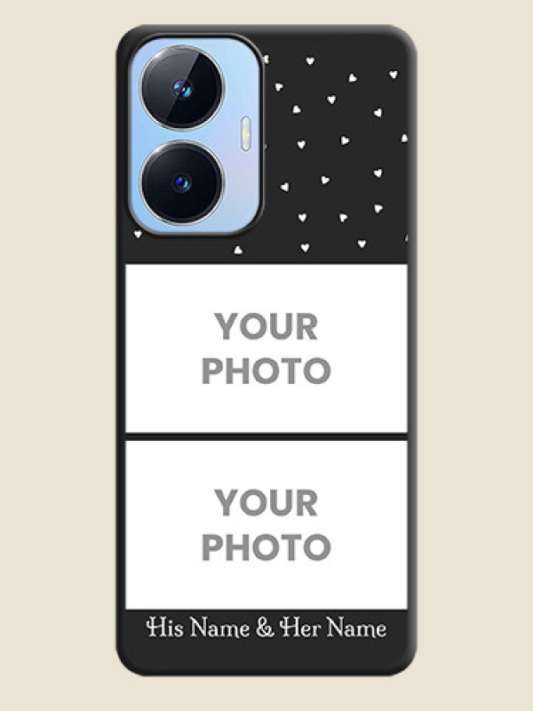 Custom Miniature Love Symbols with Name on Space Black Custom Soft Matte Back Cover - Realme Narzo N55 - alternate view