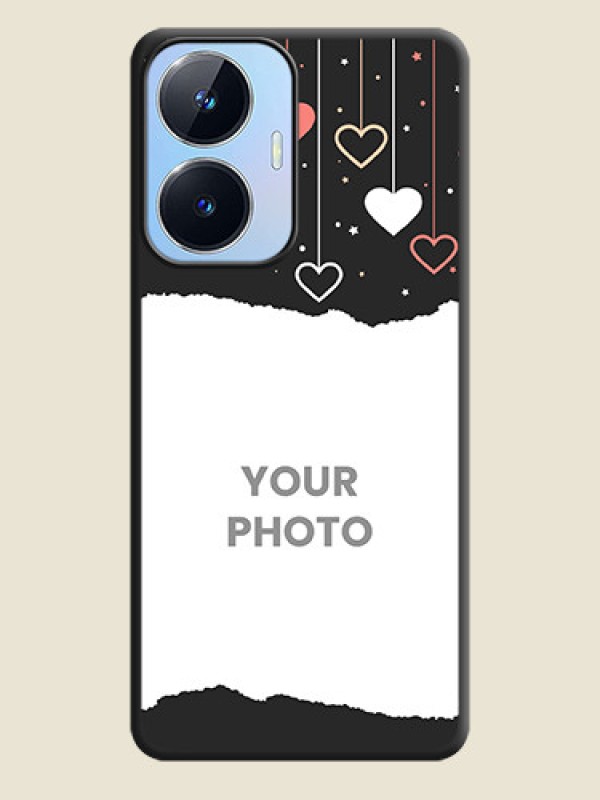 Custom Love Hangings with Splash Wave Picture on Space Black Custom Soft Matte Phone Back Cover - Realme Narzo N55 - alternate view