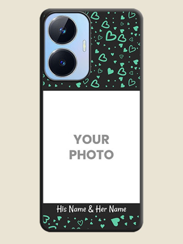 Custom Sea Green Indefinite Love Pattern on Photo on Space Black Soft Matte Mobile Cover - Realme Narzo N55 - alternate view