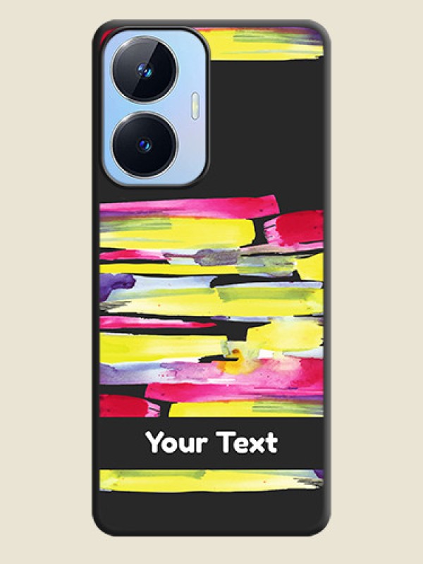 Custom Brush Coloured on Space Black Personalized Soft Matte Phone Covers - Realme Narzo N55 - alternate view