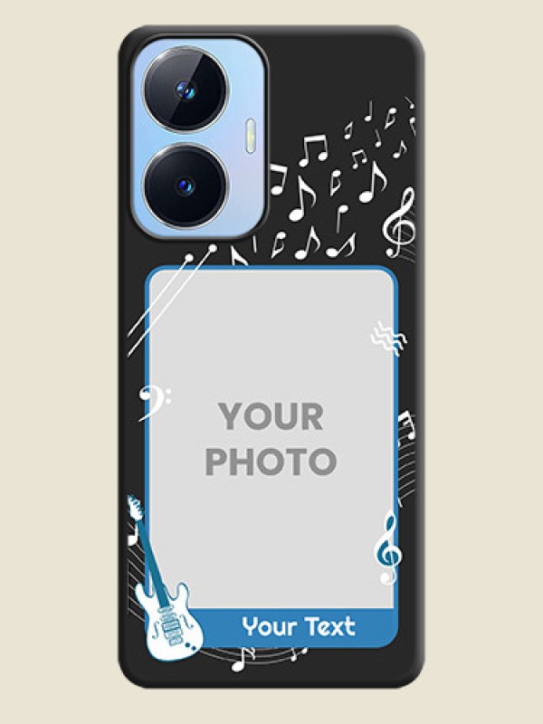 Custom Musical Theme Design with Text on Photo on Space Black Soft Matte Mobile Case - Realme Narzo N55 - alternate view