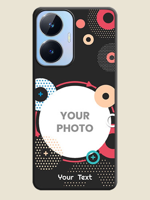 Custom Multicoloured Round Image on Personalised Space Black Soft Matte Cases - Realme Narzo N55 - alternate view