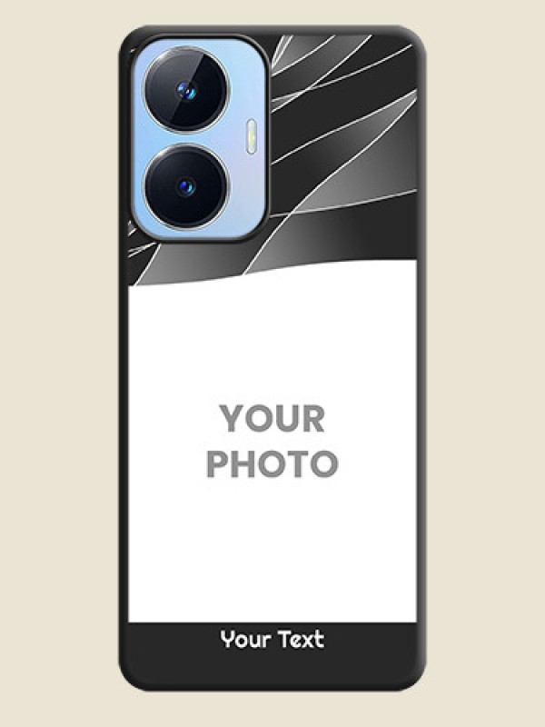 Custom Mixed Wave Lines on Photo on Space Black Soft Matte Mobile Cover - Realme Narzo N55 - alternate view