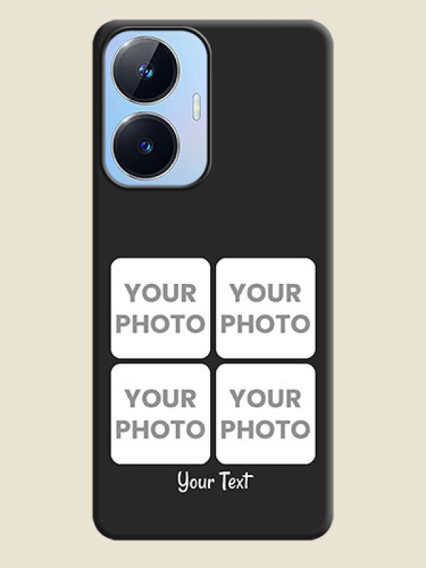 Custom Floral Art with 6 Image Holder on Photo on Space Black Soft Matte Mobile Case - Realme Narzo N55 - alternate view