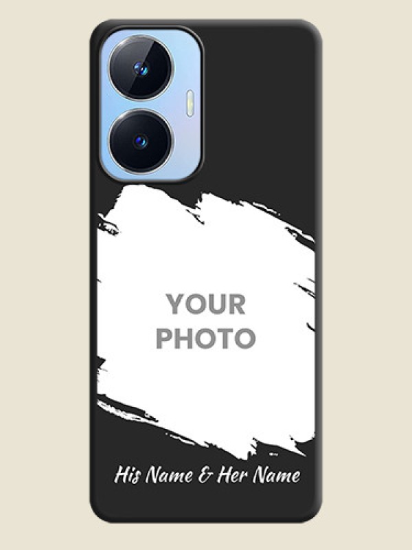Custom Grunge Brush Strokes on Photo on Space Black Soft Matte Back Cover - Realme Narzo N55 - alternate view