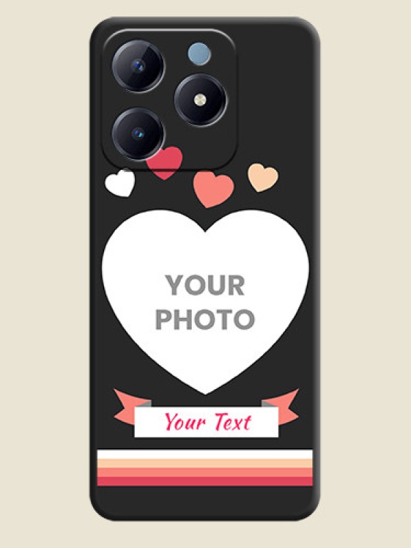 Custom Love Shaped Photo with Colorful Stripes On Space Black Custom Soft Matte Mobile Back Cover - Realme Narzo N63 - alternate view