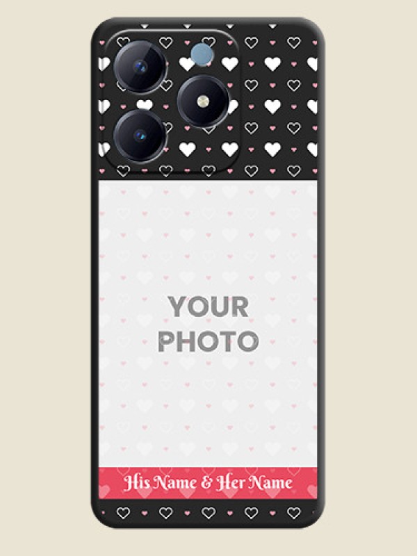 Custom White Color Love Symbols with Text Design on Photo On Space Black Custom Soft Matte Mobile Back Cover - Realme Narzo N63 - alternate view