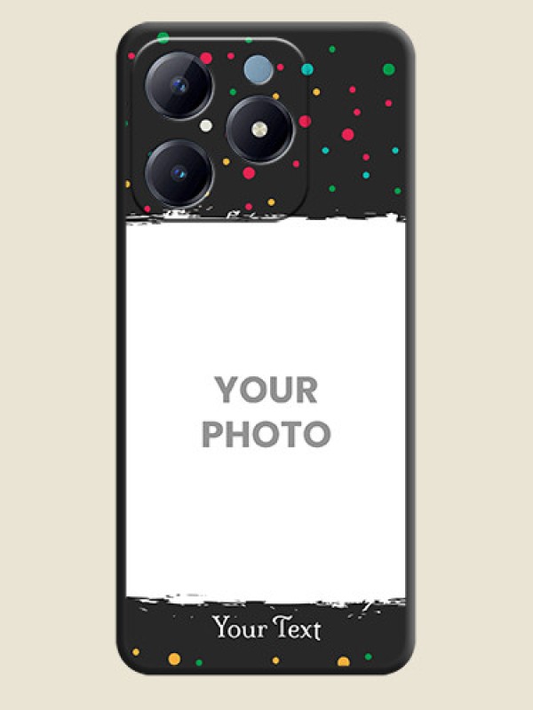 Custom Multicolor Dotted Pattern with Text On Space Black Custom Soft Matte Mobile Back Cover - Realme Narzo N63 - alternate view